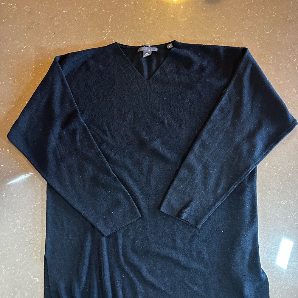 Men's Black V-Neck Sweater, designer, made in Italy